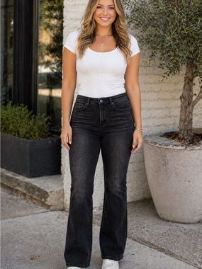 Driftwood Black Bootcut Jeans Size 29 Mid Rise Stretch Denim